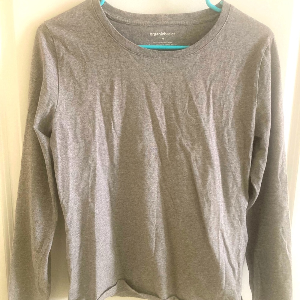 Organic Basics Gray Long Sleeve Shirt